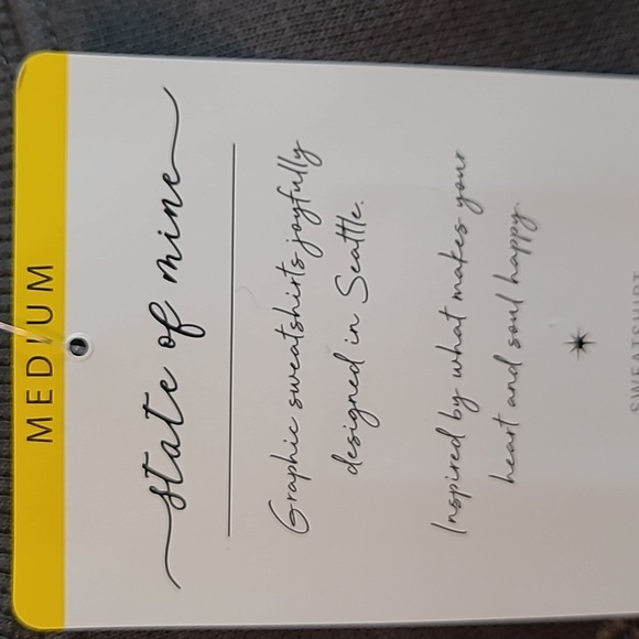 NWT state of mine sweatshirt women size M dark grey PARIS - Picture 7 of 8